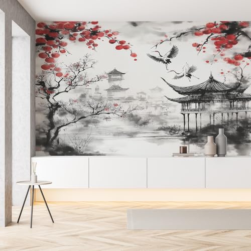 Mandschurenkranich Kranich Blumen Seide Tapete 350x256 cm Orientalisch Tuschemalerei Floral Fototapete Tapeten 3D Effekt Wandtapete Selbstklebende Panorama Wandbilder Wohnzimmer Schlafzimmer Mandschurenkranich Kranich Blumen Seide Tapete 350x256 cm Orientalisch Tuschemalerei Floral Fototapete Tapeten 3D Effekt Wandtapete Selbstklebende Panorama Wandbilder Wohnzimmer Schlafzimmer von Pggong