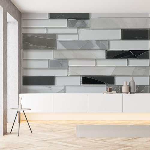 Marmoriert Marmor Optik Seide Tapete Wohnzimmer Ziegelmauer Marmor Muster Geometrisch Fototapete Wallpaper 450x315 cm Wandtapete Selbstklebende Tapeten 3D Effekt Panorama Wanddeko Schlafzimmer von Pggong