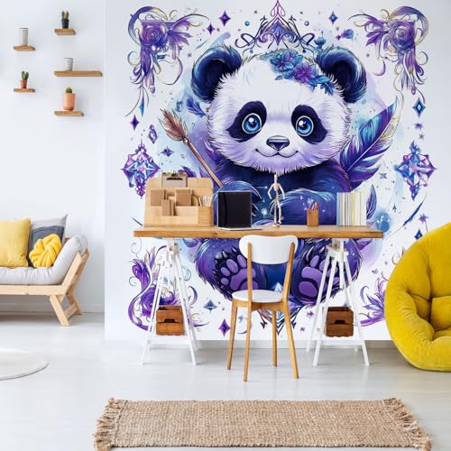 Niedlich Panda Tier Krone Lila Fototapete Tapete Sternen Blatter Orientalisch Floral Selbstklebende Tapeten 150x105 cm 3D Wandtapete Panorama Wallpaper Wanddeko Wohnzimmer Kinderzimmer Dekoration Niedlich Panda Tier Krone Lila Fototapete Tapete Sternen Blatter Orientalisch Floral Selbstklebende Tapeten 150x105 cm 3D Wandtapete Panorama Wallpaper Wanddeko Wohnzimmer Kinderzimmer Dekoration von Pggong