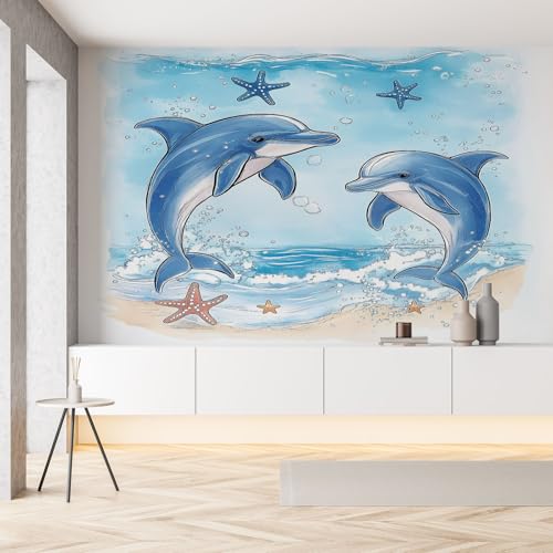 Selbstklebende Tapete Delphin Karikatur Meerestiere Fototapete 3D Effekt Seestern Meerwasser Marine Wellig Wandtapete Seide Tapeten 100x70 cm Wallpaper Wanddeko Tapete Wohnzimmer Kinderzimmer Selbstklebende Tapete Delphin Karikatur Meerestiere Fototapete 3D Effekt Seestern Meerwasser Marine Wellig Wandtapete Seide Tapeten 100x70 cm Wallpaper Wanddeko Tapete Wohnzimmer Kinderzimmer von Pggong