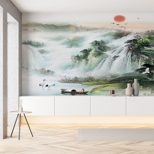 Selbstklebende Tapete Natur Landschaft Wasserfall Orientalisch Fototapete 3D Kranich Gebirge Jungle Wandtapete Seide Tapeten 100x70 cm Wallpaper Wanddeko Tapete Wohnzimmer Kinderzimmer Dekoration Selbstklebende Tapete Natur Landschaft Wasserfall Orientalisch Fototapete 3D Kranich Gebirge Jungle Wandtapete Seide Tapeten 100x70 cm Wallpaper Wanddeko Tapete Wohnzimmer Kinderzimmer Dekoration von Pggong