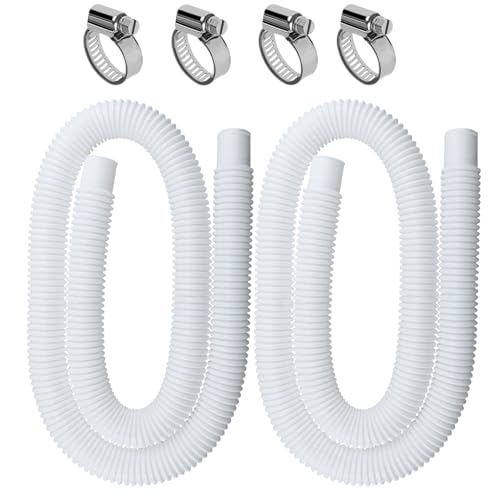 2-Stück Poolschlauch 32 MM Durchmesser, für Aufstellbecken Zubehör Ersatzschlauch für Poolpumpe 150 x 3,2 cm Ersatzschlauch für Filter (Weiß) von Pgtc