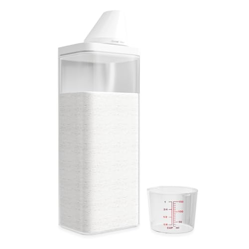 Pgtc Luftdichter Waschmittelspender Mit Messbecher, Mehrzweck-Waschpulverspender Waschpulver Dose Waschpulver-BehäLter Aufbewahrungseimer Waschmittelbox FüR WeichspüLer (1500 ML) von Pgtc