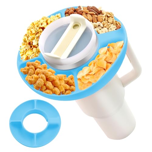 Pgtc Stanley Snackschale für 40oz Becher,Wiederverwendbare große Kapazität Stanley Becher 1200ml Nonpareil Snack Tray mit Griff, Nonpareil Stanley Cup Accessory Snack Ring（Blau） von Pgtc