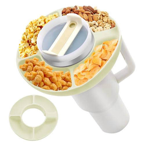 Pgtc Stanley Becher 30/40 oz Snack-Schale,Wiederverwendbare große Kapazität Stanley Becher 1200ml Nonpareil Snack-Tablett mit Griff,Nonpareil Stanley Cup Accessory Snack Ring (Weiß, 30 oz) von Pgtc
