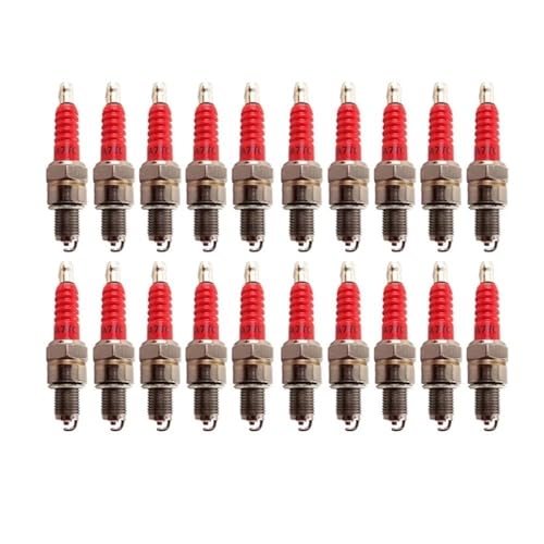 Racing 3 Dreifachelektroden-Zündkerze A7TC for GY6 50 70 110 125 150 cc ATV Quad Moped Scooter Dirt Bike Go Kart Bug(20pcs) von PhGKBz
