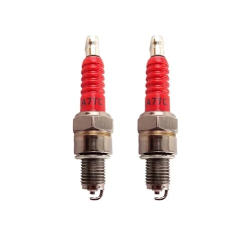 Racing 3 Dreifachelektroden-Zündkerze A7TC for GY6 50 70 110 125 150 cc ATV Quad Moped Scooter Dirt Bike Go Kart Bug(2pcs) von PhGKBz