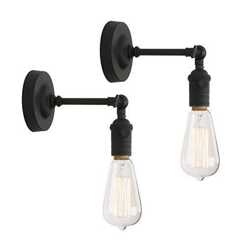 Phansthy 2xWandleuchte Wandbeleuchtung Wandleuchten Vintage Wandlampen Industrie Loft-Wandbeleuchte Küchenwandleuchte Spiegeleuchte Badezimmerleucht (Schwarz Farbe) von Phansthy