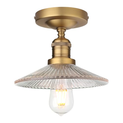 Phansthy Deckenleuchte Deckenlampe Hängeleuchte Pendelleuchten Loft-Pendellampe E27 Bad lampe mit Glas Lampeschirme Kronleuchter für Korridor Kleine Zimmer Kitchen(Antike Farbe) von Phansthy