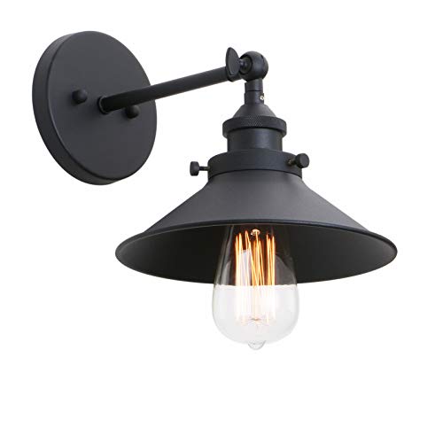 Phansthy Schwarz Farbe Vintage Industrial Metal Wandbeleuchtung Edison-Lampe Retro Wandlampe Shade Loft Coffee Bar Wandleuchten von Phansthy