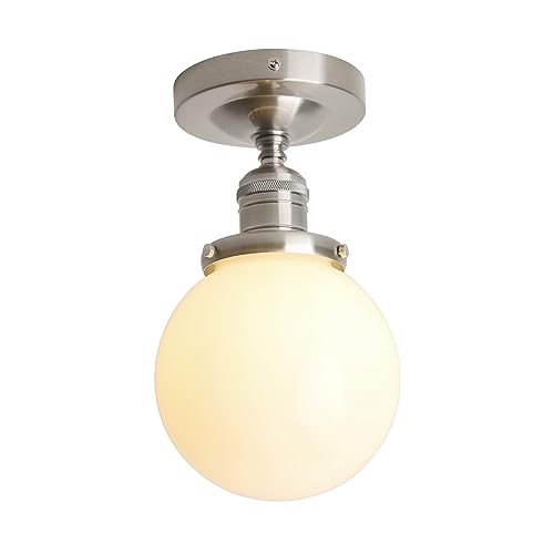 Phansthy Weiß Glas Pendelleuchte Hängeleuchte Vintage Hängelampen Deckenleuchte Pendelleuchten Küchenleuchte für Schlafzimmer,Wohnzimmer,Küche und Esszimmer Esstisch(Gebürsteter Edelstahl Farbe) Phansthy Weiß Glas Pendelleuchte Hängeleuchte Vintage Hängelampen Deckenleuchte Pendelleuchten Küchenleuchte für Schlafzimmer,Wohnzimmer,Küche und Esszimmer Esstisch(Gebürsteter Edelstahl Farbe) von Phansthy