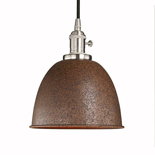 Phansthy Pendelleuchten Hängelampen Hängeleuchte innen Modernes Deckenhalbkreis mit Metall-Schirm Pendelleuchte Hängeleuchte Vintage Loft-Pendelleuchte im Landstil (Nachahmung Rost) von Phansthy
