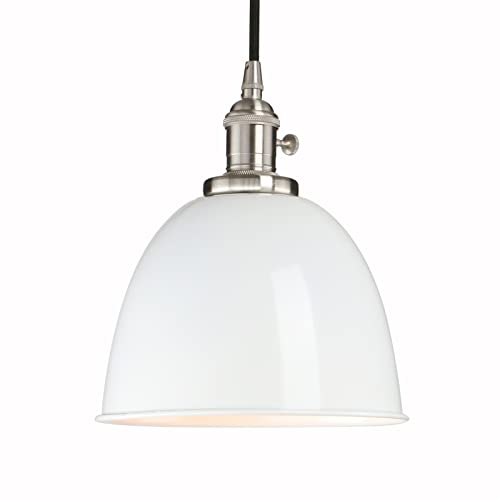 Phansthy Pendelleuchten Hängelampe,Esstisch Vintage Weiß Industrial Metall Lampenschirm Hängeleuchten,Küchenlampen Hängend Vintage, Hängelampe Esstisch, Pendelleuchte im Landstil (Weiß) von Phansthy