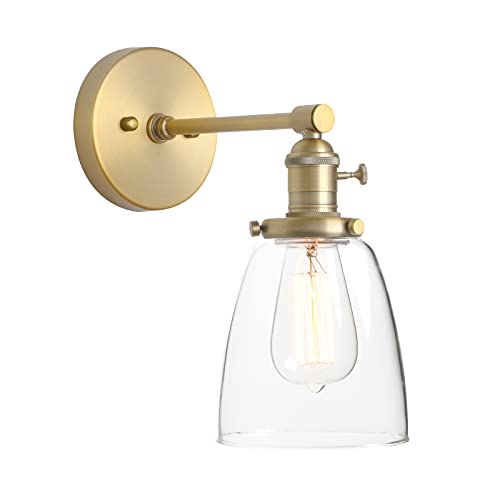 Phansthy Vintage Wandleuchte Moderne Wandlampe Deckenglocken klarglas Wandleuchten Wandbeleuchtung Industrie Loft-Wandlampe Wandbeleuchtung Küchenwandleuchte Spiegeleuchte (antike Farbe) von Phansthy