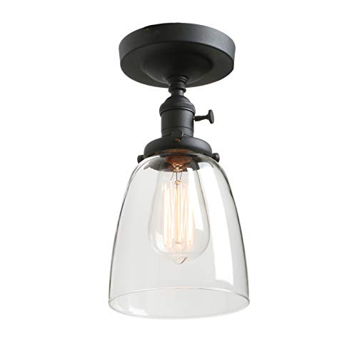 Phansthy Vintage Deckenleuchte Glocken klarglas Pendelleuchte Modernes Deckenlampe industrie Pendellampe Hängeleuchte Vintage Hängelampe Loft-Pendelleuchte in Landstil(Schwarz Farbe) von Phansthy