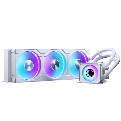Phanteks GLACIER ONE 360D30 X2 DRGB 360mm AiO-Wasserkühlung - CPU-Kühler mit D-RGB, drei D30-Lüftern & Aluminium-Deckel – Weiß von Phanteks