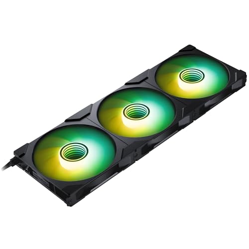 PHANTEKS M25 Gen2 PC Lüfter 140mm RGB 3er-Pack – Reverse Blade Gaming PC Lüfter Schwarz | PWM - bis 1.800 U/min - Stecksystem - hoher Airflow - Vibrationsarm - Leise von Phanteks