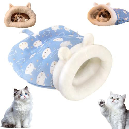 Gemütliches Haustiernest für Katzen und kleine Hunde, ultraweiches, halbgeschlossenes Bett für 360° Wärme und Sicherheit, niedliches Cartoon-Design (verbessertes Blau, 45,7 x 55,9 cm (für große Katzen Gemütliches Haustiernest für Katzen und kleine Hunde, ultraweiches, halbgeschlossenes Bett für 360° Wärme und Sicherheit, niedliches Cartoon-Design (verbessertes Blau, 45,7 x 55,9 cm (für große Katzen von Phaqetre