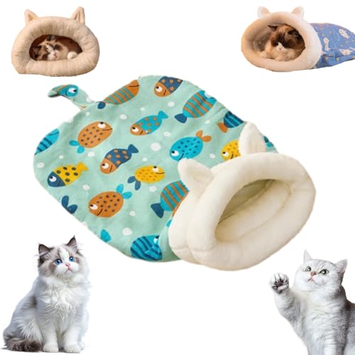 Gemütliches Haustiernest für Katzen und kleine Hunde, ultraweiches, halbgeschlossenes Bett für 360° Wärme und Sicherheit, niedliches Cartoon-Design (verbessertes Grün, 45,7 x 55,9 cm (für große Katzen Gemütliches Haustiernest für Katzen und kleine Hunde, ultraweiches, halbgeschlossenes Bett für 360° Wärme und Sicherheit, niedliches Cartoon-Design (verbessertes Grün, 45,7 x 55,9 cm (für große Katzen von Phaqetre