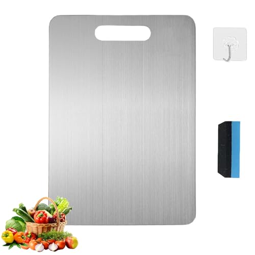 Katuchef Titan-Schneidebrett, Katuchef Schneidebrett, doppelseitig, stabil und krümelfrei, leicht zu reinigen, separate Bereiche für Obst und Gemüse (M: 34 x 23 cm) von Phaqetre