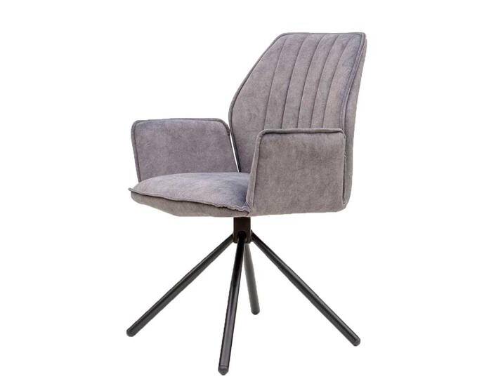 2 Stühle hellgrau modern mit Armlehnen 49 cm Sitzhöhe (2er Set) von Pharao24.de