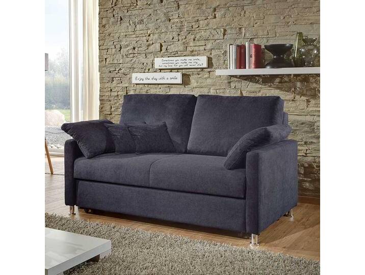 2er Schlafsofa modern in Dunkelblau Bettkasten 2er Schlafsofa modern in Dunkelblau Bettkasten von Pharao24.de