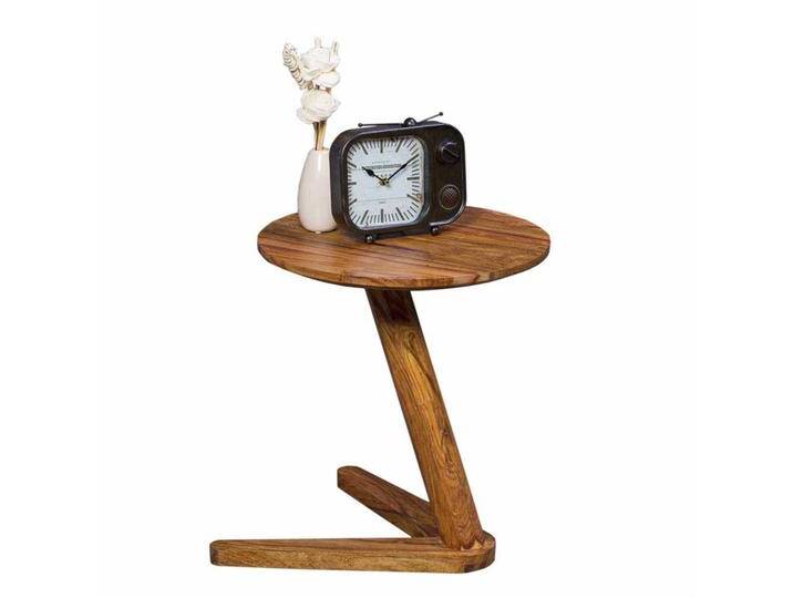 Ablagetisch aus Sheesham Massivholz Rund Ablagetisch aus Sheesham Massivholz Rund von Pharao24.de