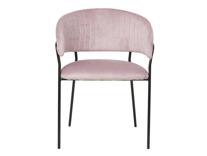 Ankleidestuhl in Rosa Samt schwarzem Metallgestell Ankleidestuhl in Rosa Samt schwarzem Metallgestell von Pharao24.de