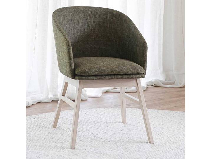 Armlehnenstuhl Set, Dunkelgrün, 57x62x80 cm, Webstoff & Eiche Massivholz, Mit Armlehnen, Skandinavisch von Pharao24.de