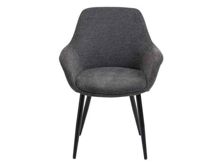 Armlehner, Grau & Schwarz, 64x59x86 cm, Webstoff & Metall, 2er Set, Modern von Pharao24.de