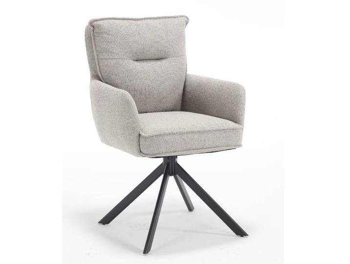 Armlehnstuhl Polsterstuhl Esszimmer in Grau aus Webstoff Armlehnstuhl Polsterstuhl Esszimmer in Grau aus Webstoff von Pharao24.de