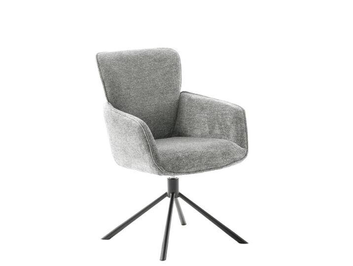 Armstuhl Polsterstuhl um 360 Grad drehbar aus Chenillegewebe (2er Set) von Pharao24.de