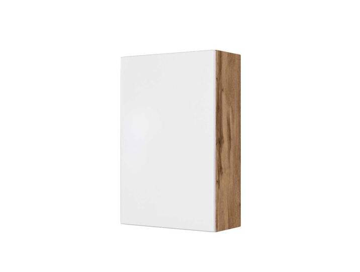 Bad Hängeschrank in Weiß und Wildeiche Optik 40 cm breit von Pharao24.de