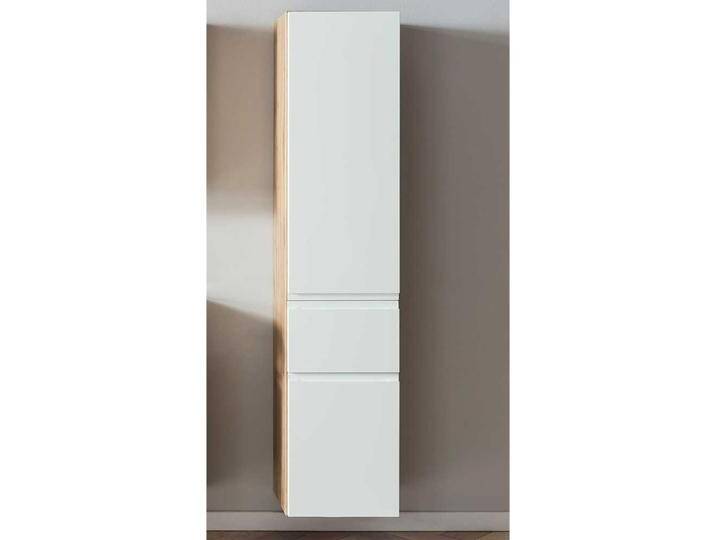 Bad Hochschrank modern in Wildeichefarben und Weiß Made in Germany von Pharao24.de
