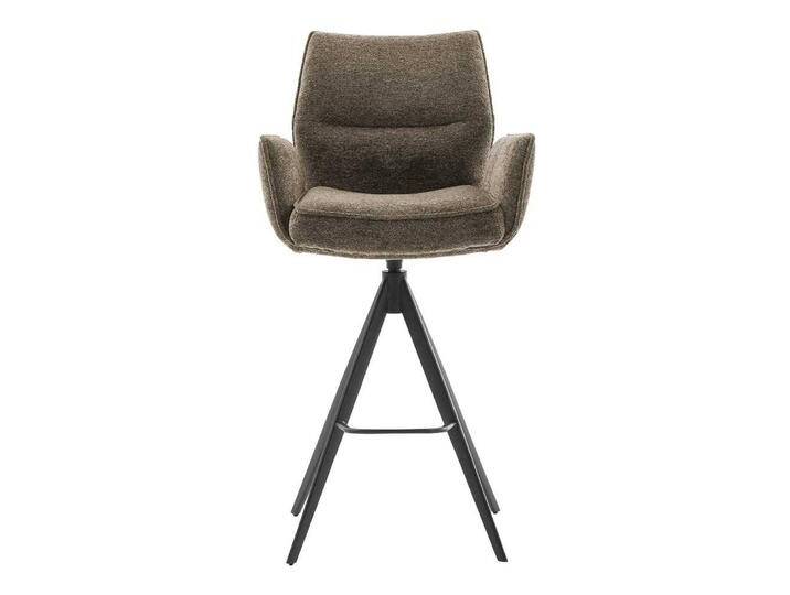 Barhocker, Braun, 59x62x112 cm, Chenillegewebe & Metall, Mit Armlehnen, Modern von Pharao24.de