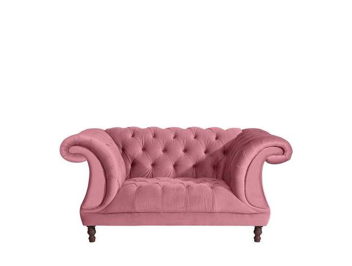 Barocker XL Sessel rosa aus Samtvelours Vierfußgestell aus Holz von Pharao24.de