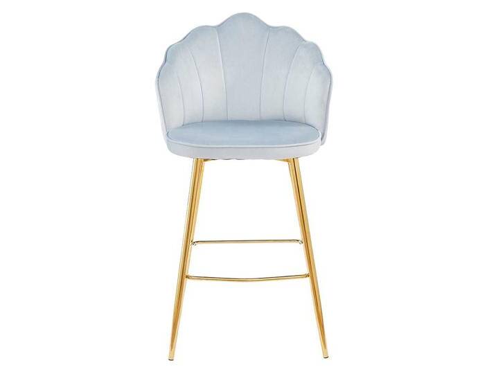 Barstuhl, Hellgrau, 52x54x100 cm, Samt & Metall, Muschelform, Retro, von Pharao24.de