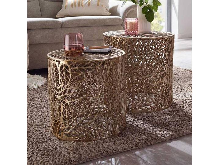 Beistelltisch 2er Set Gold aus Aluminium modernem Design (zweiteilig) von Pharao24.de