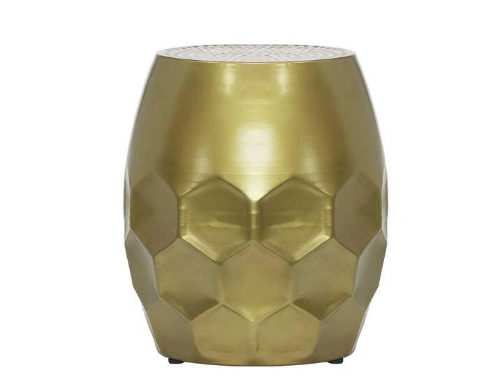 Beistelltisch Beistelltischchen in Goldfarben mit Wabenmuster von Pharao24.de