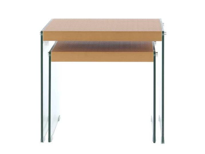 Beistelltische in Goldfarben MDF und Glas (zweiteilig) von Pharao24.de