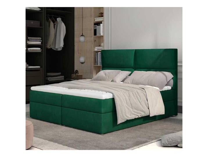 Bett Doppelbettgestell in Dunkelgrün aus Velours von Pharao24.de