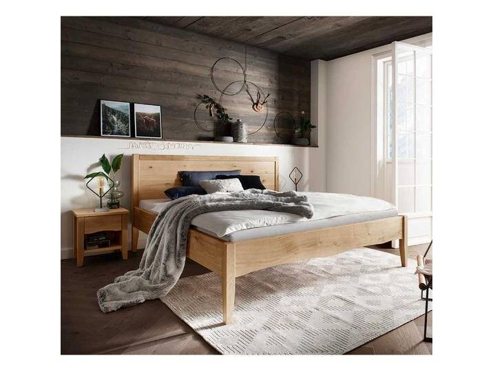 Bett Holzbett in Wildeichefarben aus Wildeiche Massivholz von Pharao24.de
