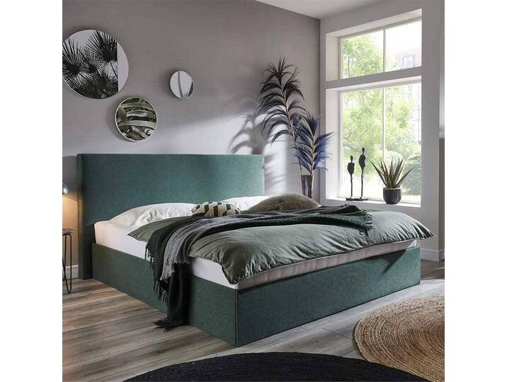 Bett Polster Dunkelgrün Stoff 140x200 cm modernem Design von Pharao24.de