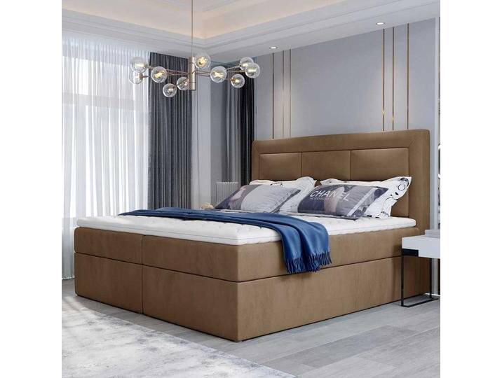 Bett Stauraum Bett in Braun aus Samt von Pharao24.de