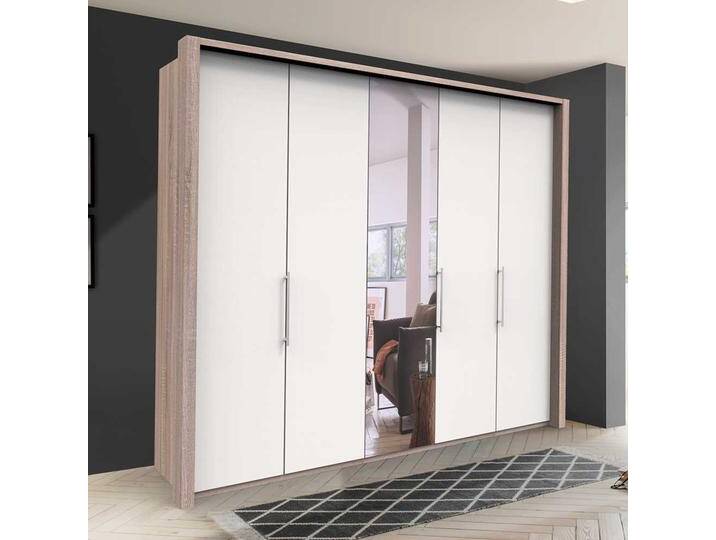 Bicolor Kleiderschrank mit Spiegel Falttüren von Pharao24.de