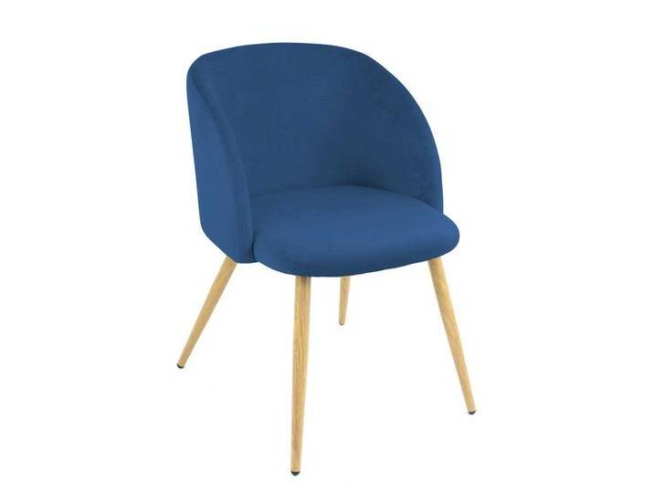 Blaue Samt Armlehner in modernem Design 54 cm breit (2er Set) von Pharao24.de