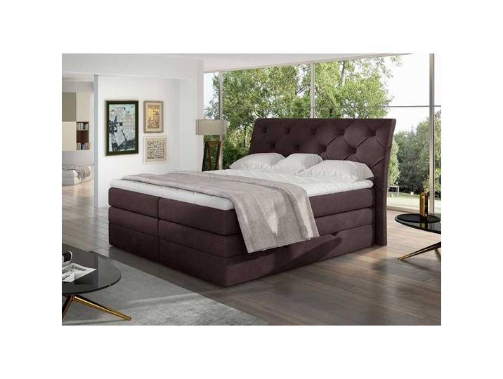 Boxbett Bett Funktion in Dunkelbraun aus Velours von Pharao24.de