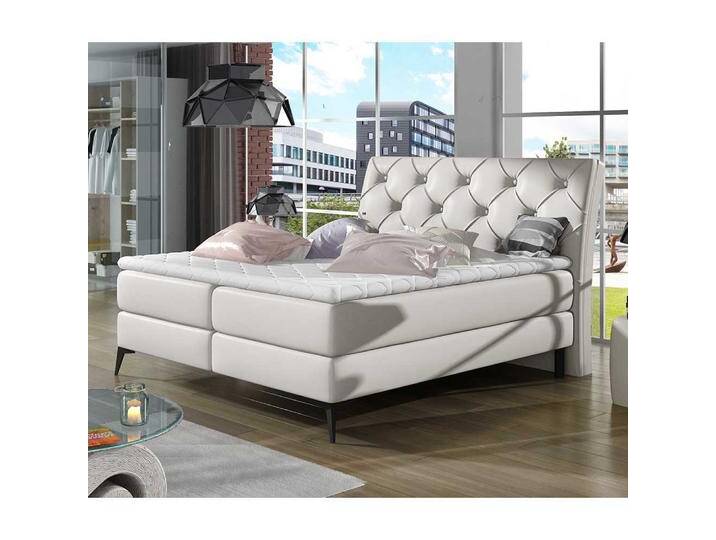 Boxbett Ehebett in Weiß aus Kunstleder Boxbett Ehebett in Weiß aus Kunstleder von Pharao24.de