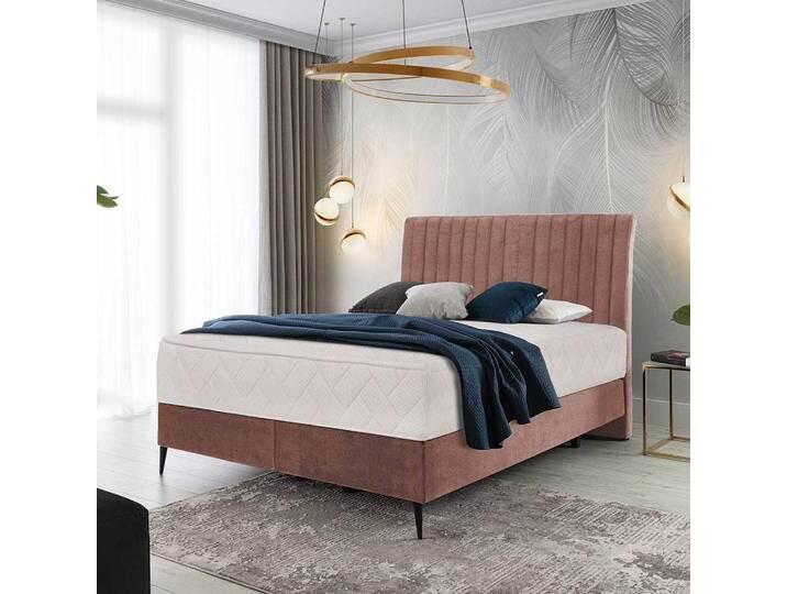 Boxspring Bett Polsterbett in Rosenholz aus Velours Boxspring Bett Polsterbett in Rosenholz aus Velours von Pharao24.de