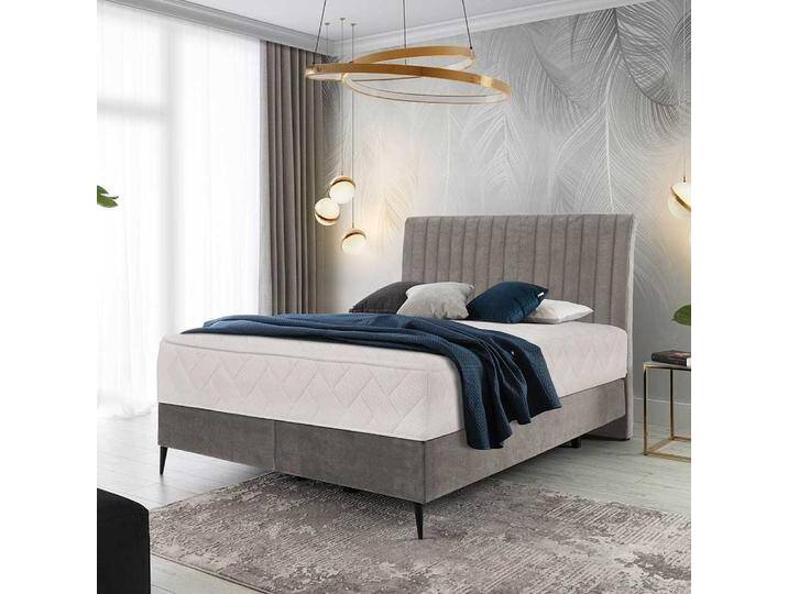 Boxspringbett Doppelbett im Retrostil in Beige von Pharao24.de